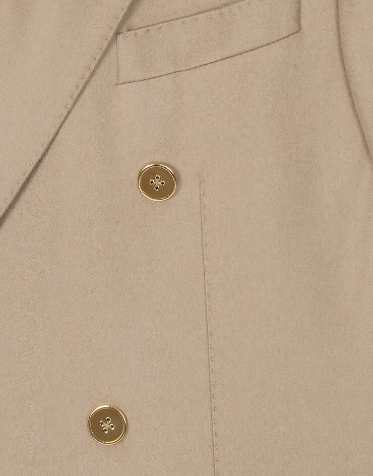 Dolce & Gabbana Double-breasted silk/cashmere Taormina-fit jacket Beige G2NW1TFU3LU