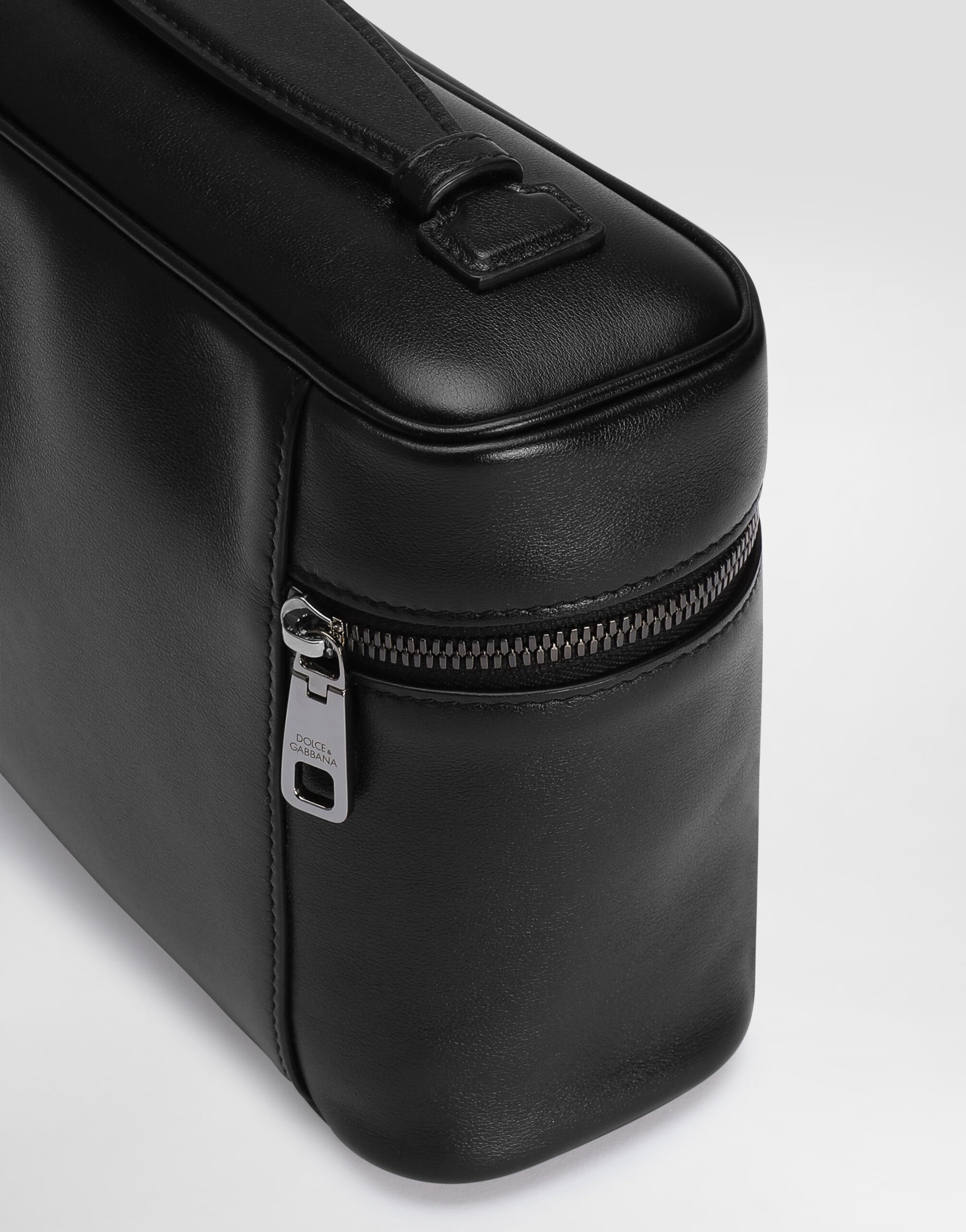 Calfskin nappa leather toiletry bag in Black for Men Dolce Gabbana