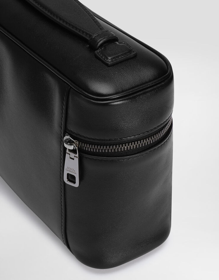 Dolce & Gabbana Trousse de toilette en cuir de veau nappa Noir BT3339AV956