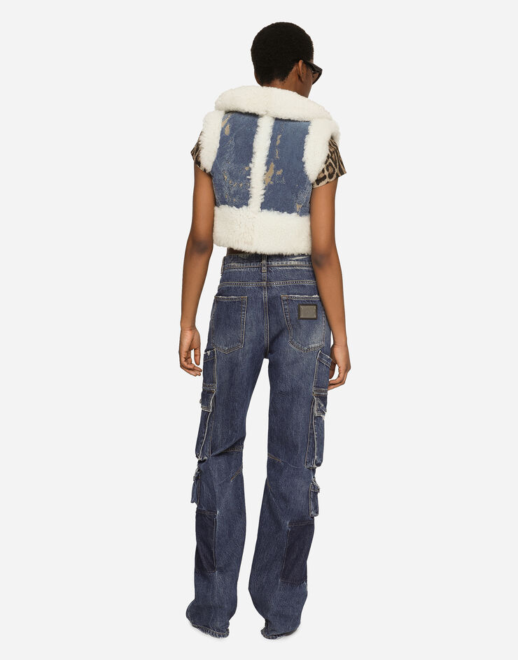 Dolce&Gabbana Denim cargo jeans with rips Multicolor FTCZQDG8JQ1
