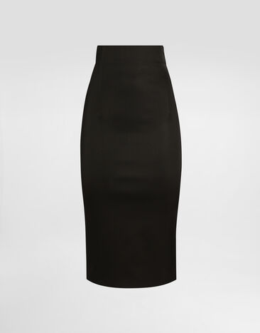 Dolce & Gabbana Technical ottoman calf-length pencil skirt Black F4C4KTFUUC8