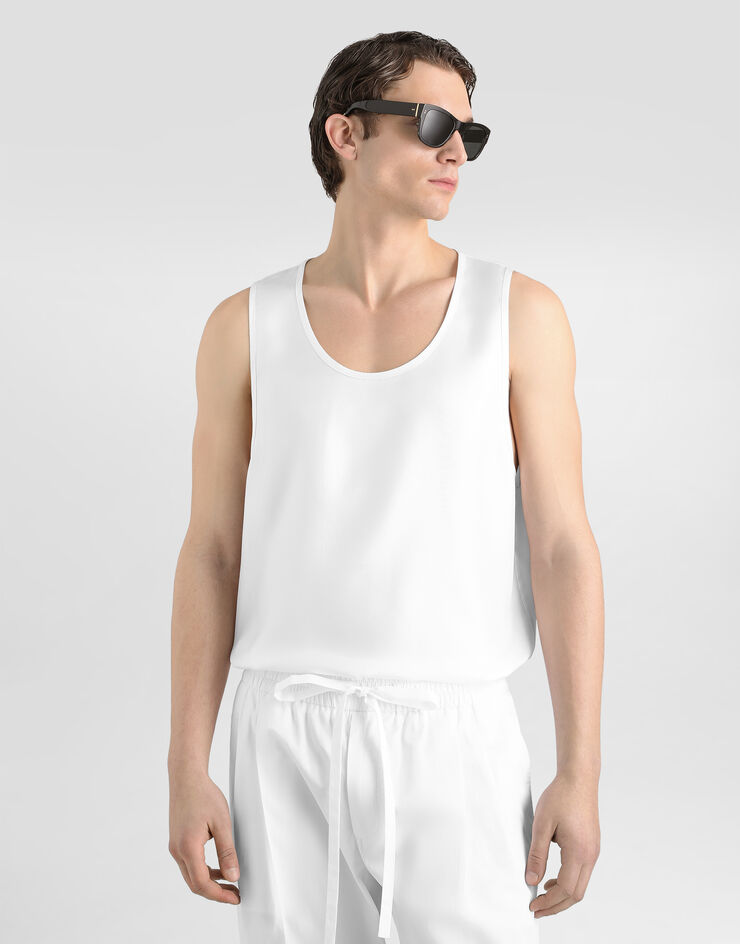 Dolce & Gabbana Silk twill tank top White G8RO5TFU1XB
