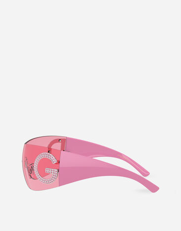 Dolce & Gabbana Солнцезащитные очки Re-Edition Розовый с розовыми стразами VG2298VM584
