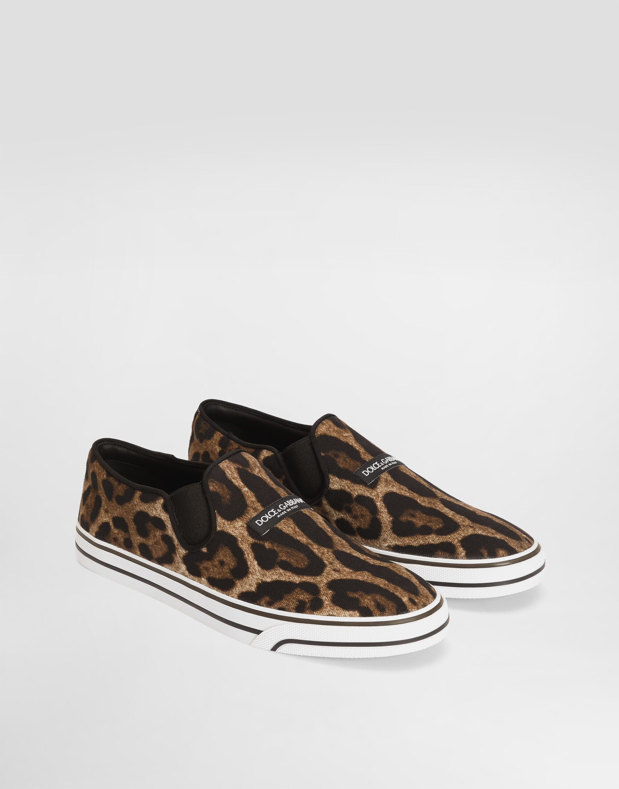 Leo-print canvas dg sailing sneakers