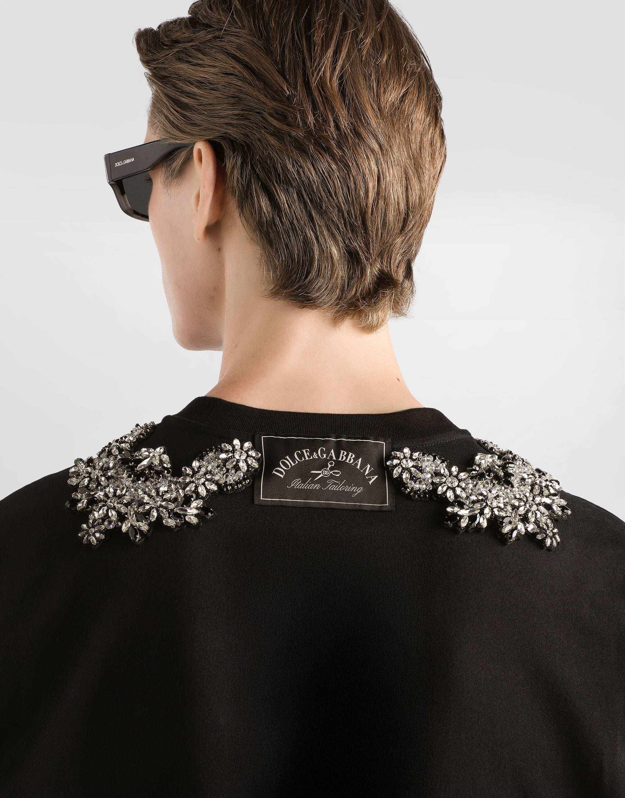 Jersey t-shirt with embroidery in Black for Men | Dolce&Gabbana® US