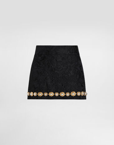 Dolce & Gabbana Brocade miniskirt Black F4A8CZHJMQO