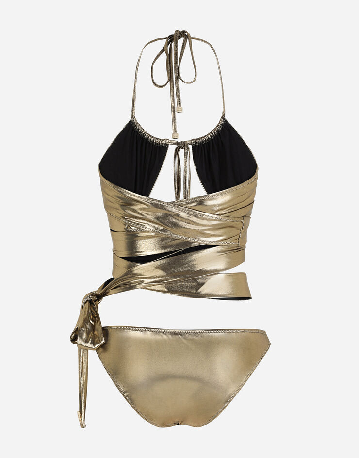 Dolce & Gabbana Bikini with wraparound lace ties Gold O9B16JHU7H0