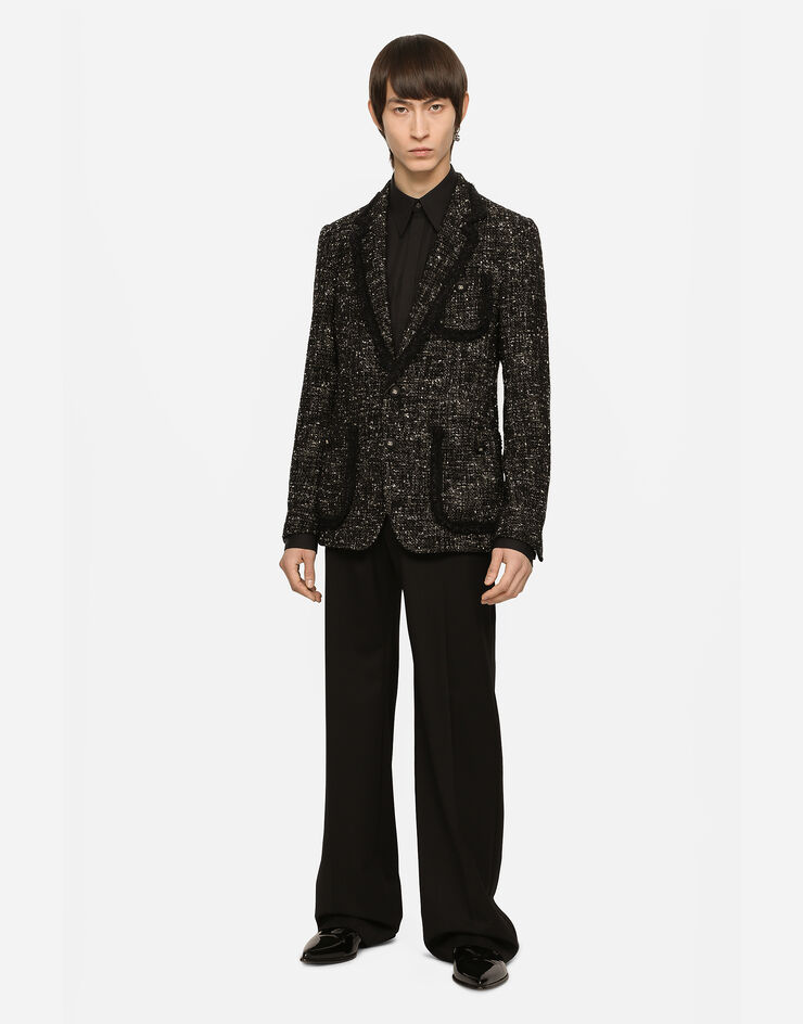 Dolce&Gabbana Alpaca and wool rush-stitch single-breasted jacket Multicolor G2SS2TFMMHV
