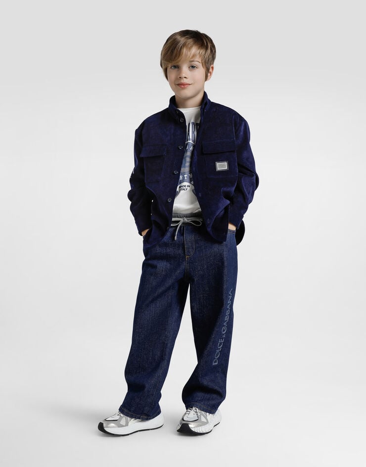 Dolce & Gabbana قميص كوردروي Blue L44S47FUEFO