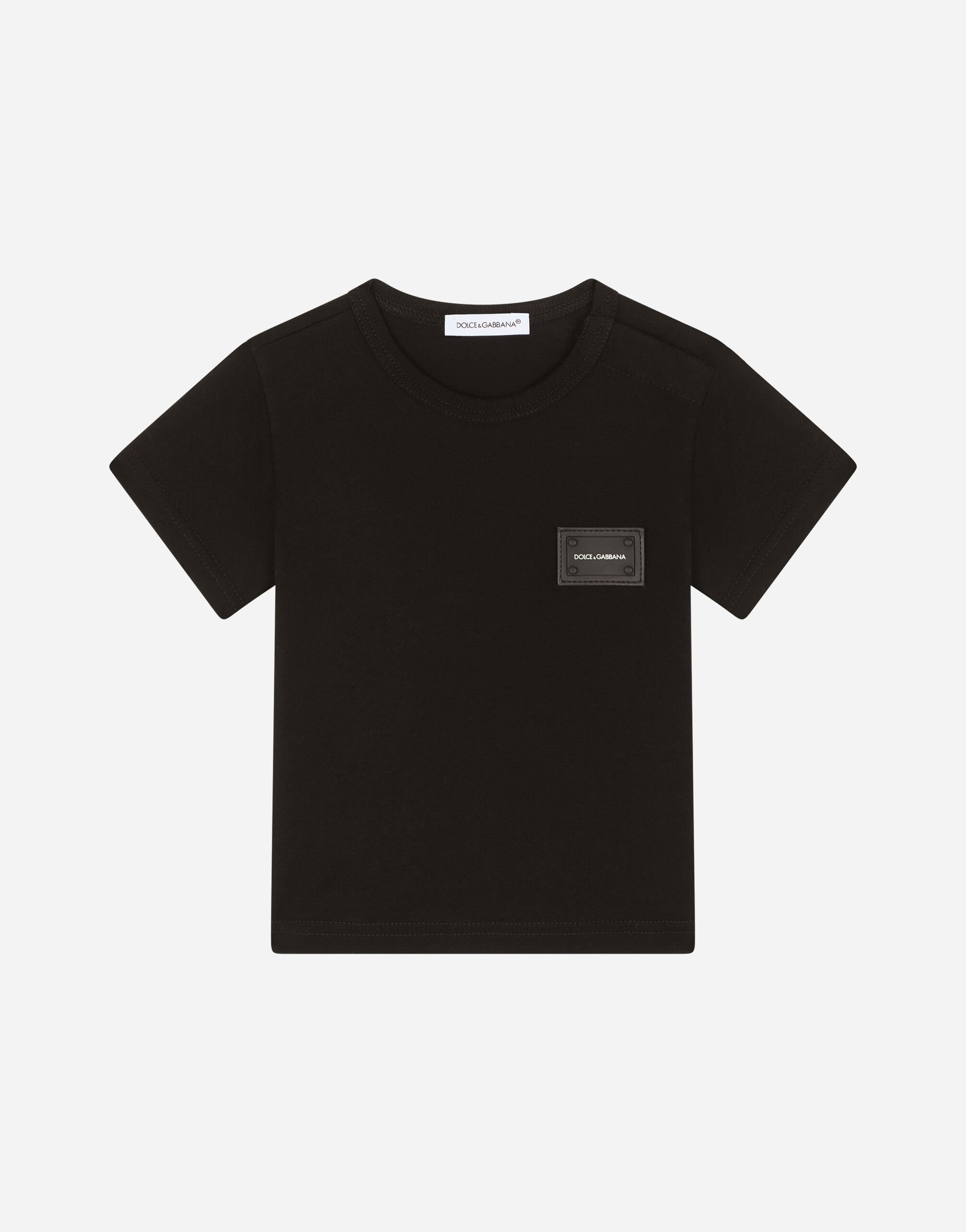 DolceGabbanaSpa Cotton t-shirt with logo Black L1JPIGG7KU7