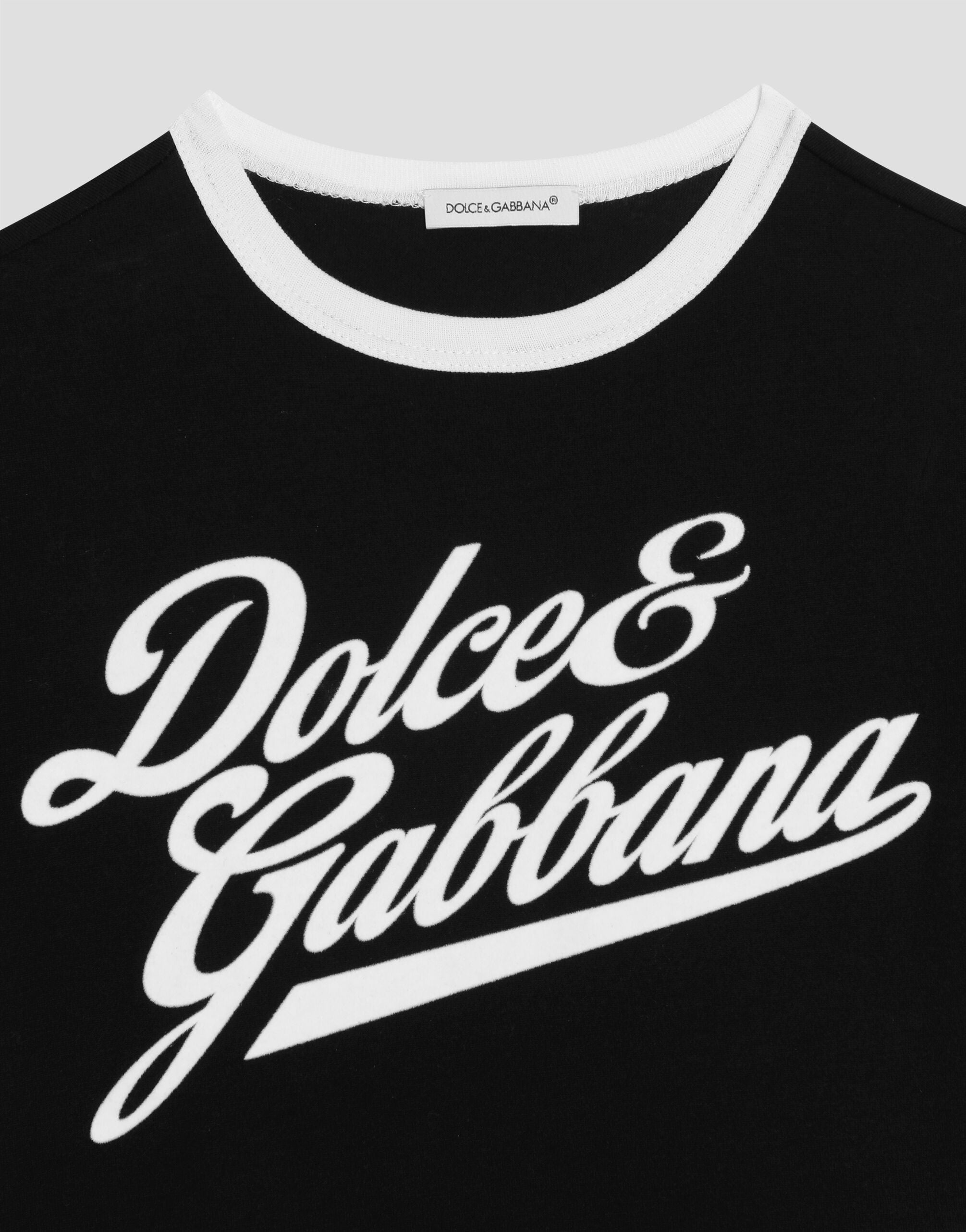Blackのボーイズ Jerseyt-shirt with Dolce&Gabbana print
