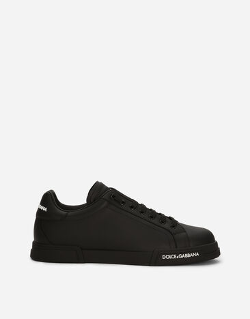 Dolce & Gabbana Sneaker Portofino aus kalbsnappaleder Schwarz G8PT1TG7F2I