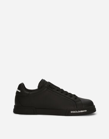 Dolce & Gabbana Sneakers Portofino en cuir de veau nappa Noir CS1772AT390