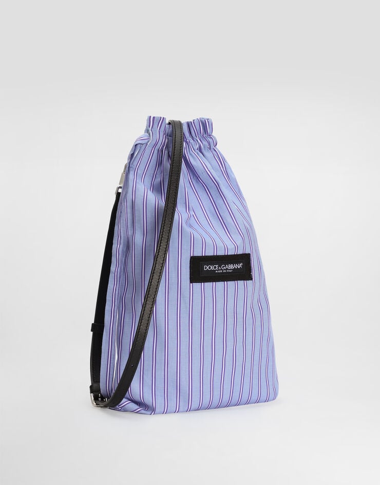 Dolce & Gabbana Striped poplin and leather crossbody bag Multicolor BM2503A0390