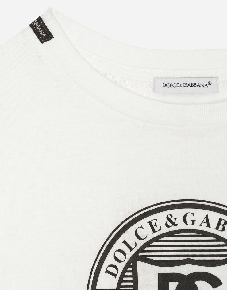 Dolce & Gabbana Jersey T-shirt with DG logo White L4JTHVG7NXE