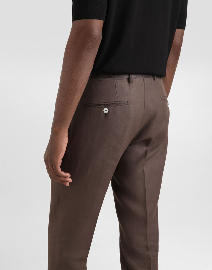 Dolce & Gabbana Pantalón sastre de lino Marrón GY7BMTFU4LF