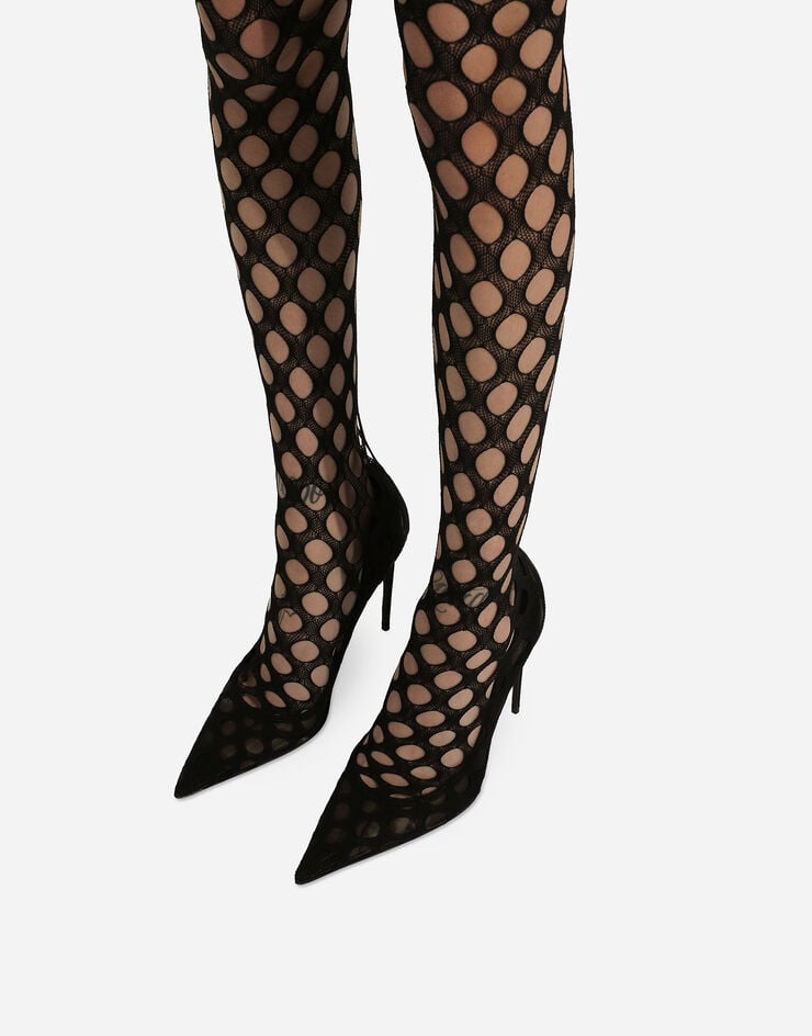 Dolce & Gabbana Stretch mesh thigh-high boots Black CU1113AU041