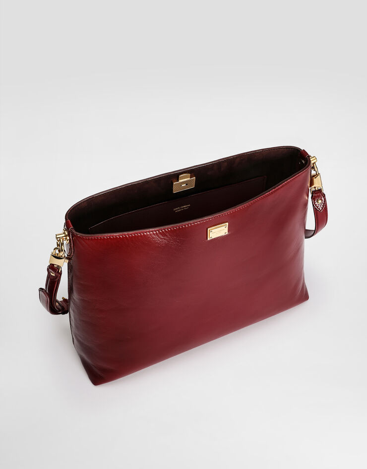 Dolce & Gabbana Bolso de hombro Vittoria grande en piel de becerro Red BB7942AZ000