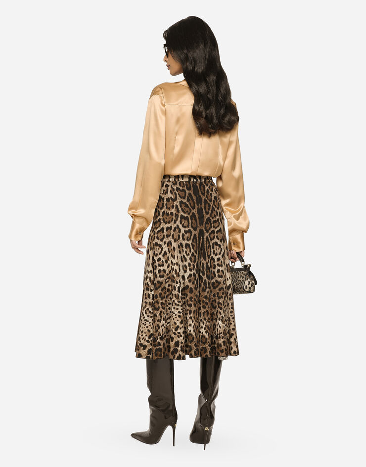 Dolce&Gabbana Leopard-print cady circle skirt Animal Print F4CQCTFSRKI