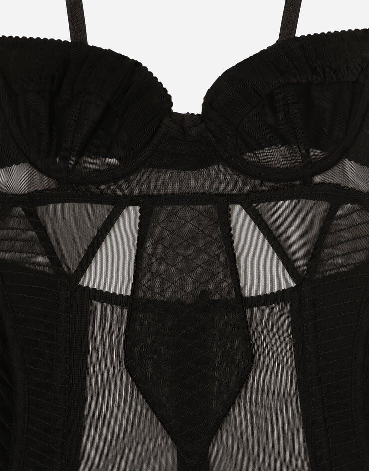 Dolce & Gabbana Tulle minidress with corset details ブラック F6JAZTFLRDA