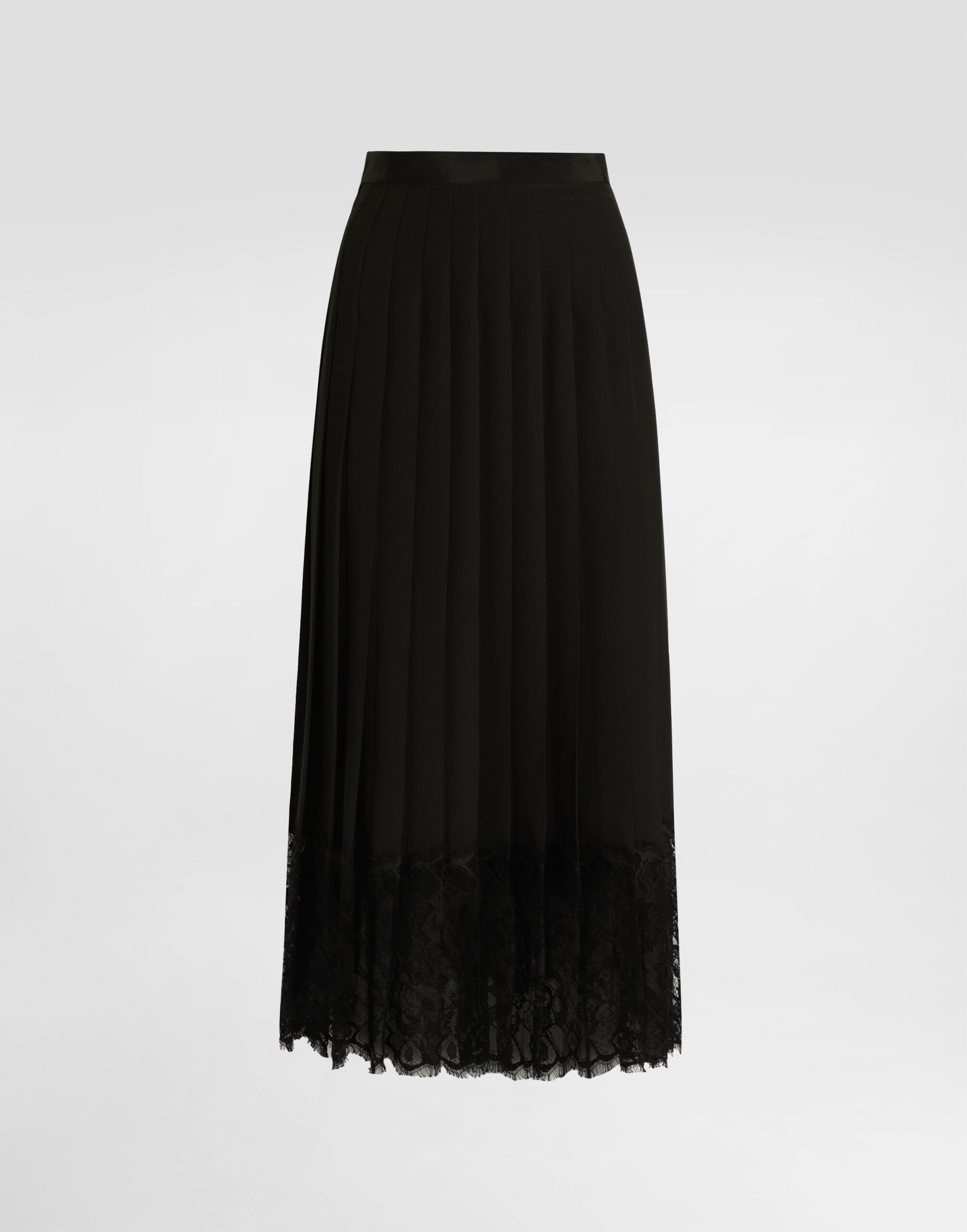 Blackのウィメンズ シフォン プリーツ スカート | Dolce&Gabbana®