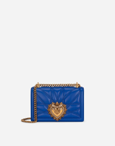 Dolce & Gabbana Medium Devotion bag in quilted nappa leather Blue BB7158AW437