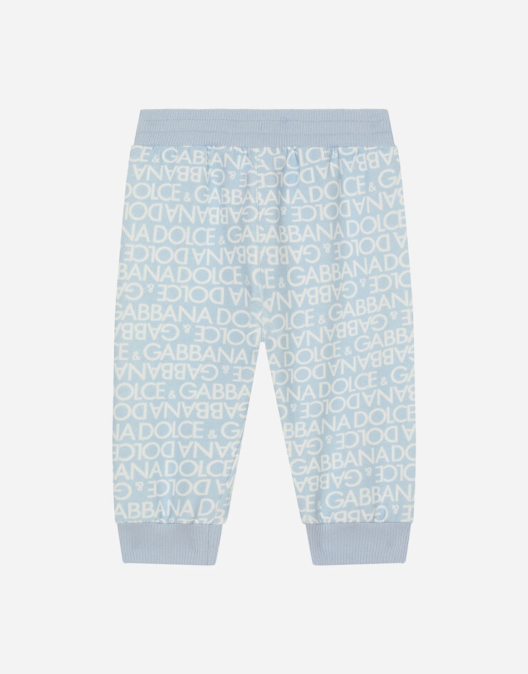 Dolce&Gabbana Jersey jogging pants with all-over logo print Azure L1JPIBG7KR1