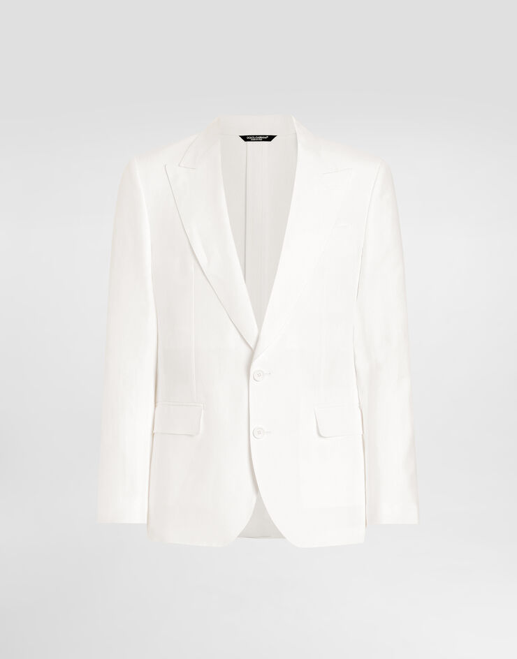 Dolce & Gabbana 亚麻帆布单排扣夹克 白 G2QS6TFU4MC