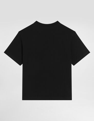 Dolce & Gabbana Camiseta de punto con parche heráldico DG Black L4JTHVG7P0N