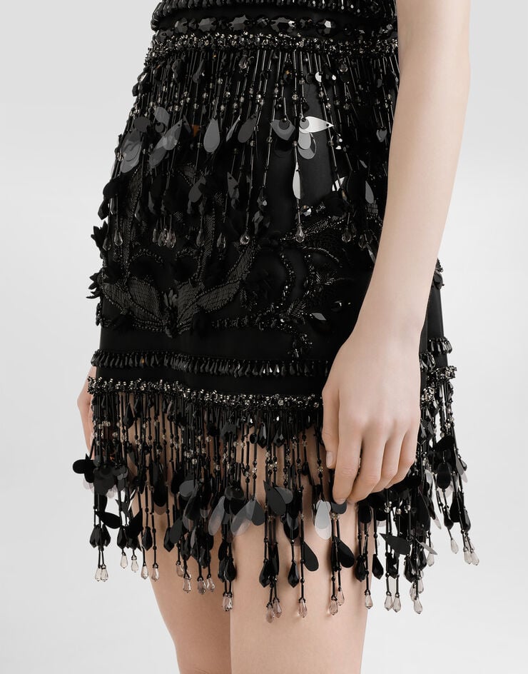 Dolce & Gabbana Satin dress with embroidery Multicolor F60DKZGDDI8