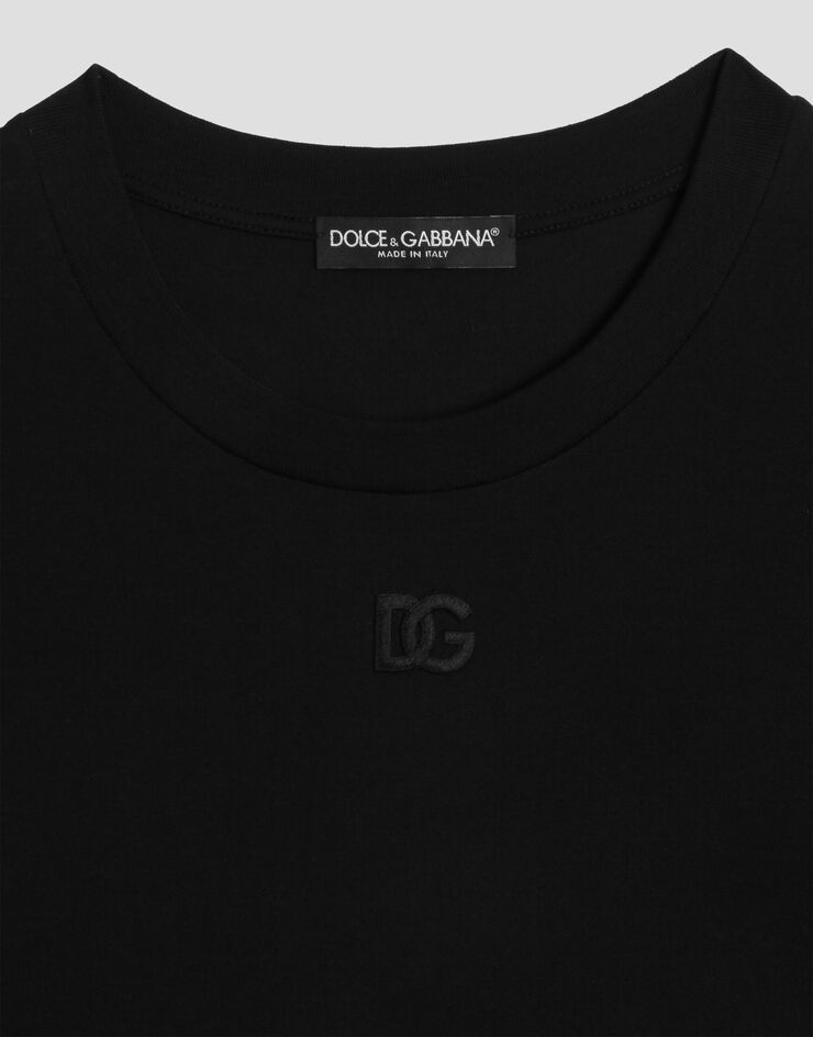 Dolce & Gabbana T-shirt en jersey avec dentelle Dolce & Gabbana T-shirt en jersey avec dentelle Black F8W71ZFU7EQ