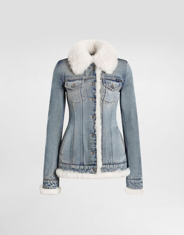 Dolce & Gabbana Denim jacket with fur effect details Multicolor F9S98ZG8OC4