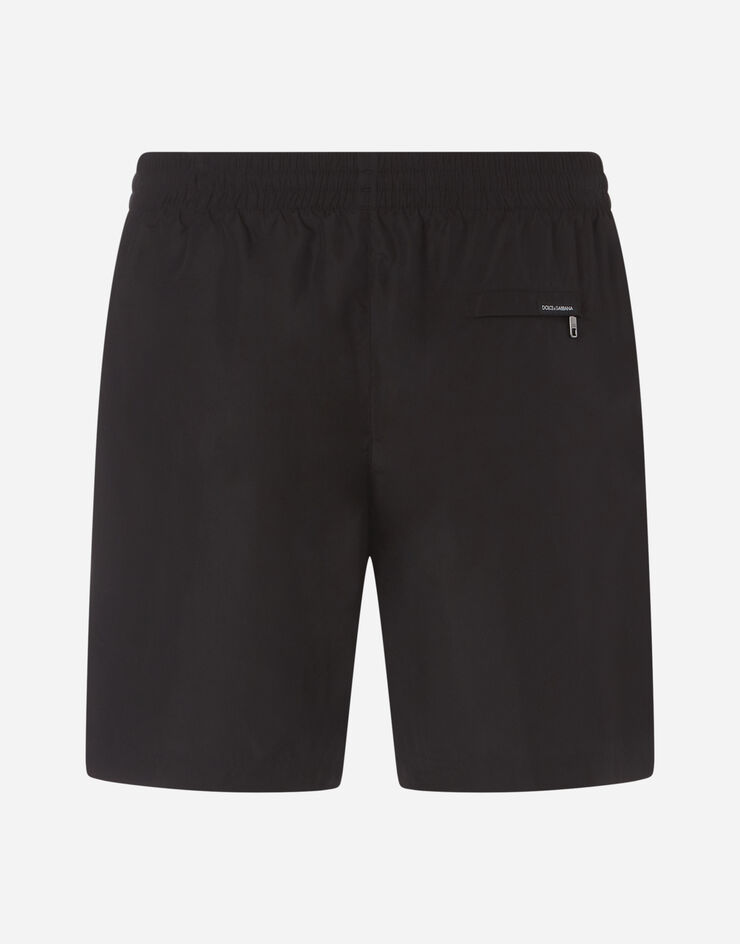 Dolce & Gabbana Short swimming trunks with logoed ribbon 黑 M4A68TFUSFW