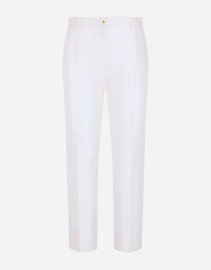 Dolce & Gabbana Pantaloni sartoriali in mikado di seta Bianco FTC1STFU1L6