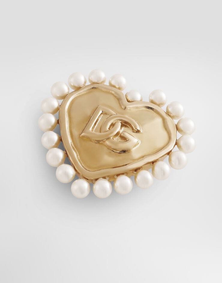Dolce & Gabbana Heart earrings with beaded detailing Dolce & Gabbana Heart earrings with beaded detailing Gold WEQ6L8W1111