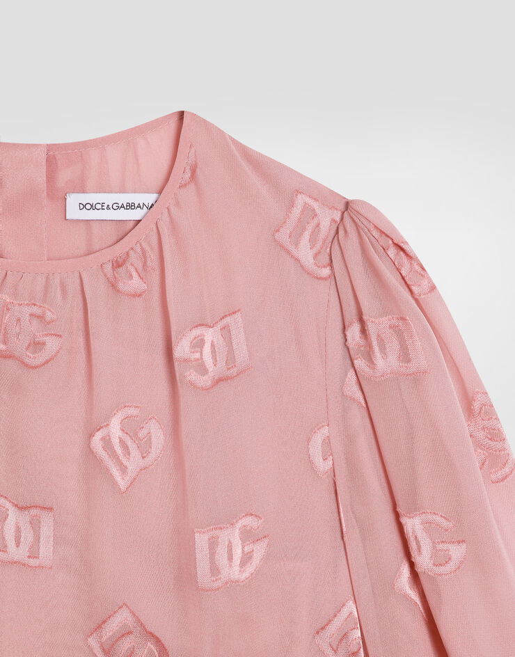 Dolce & Gabbana Jacquardkleid mit DG-Logo Rosa L54DE7FJTBR