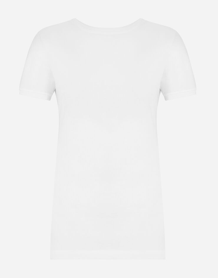 Dolce & Gabbana T-shirt manica corta in jersey Bianco F8H32TG7TLC