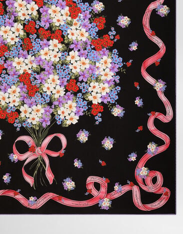 Dolce & Gabbana Small floral-print silk twill scarf 90x90 Multicolor FN090RGDDLK