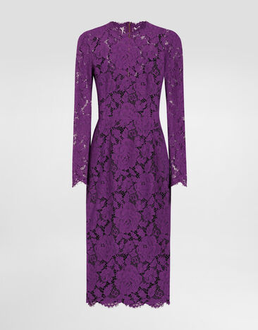 Dolce & Gabbana Cordonetto lace sheath dress Purple F6M0DTHLM7L