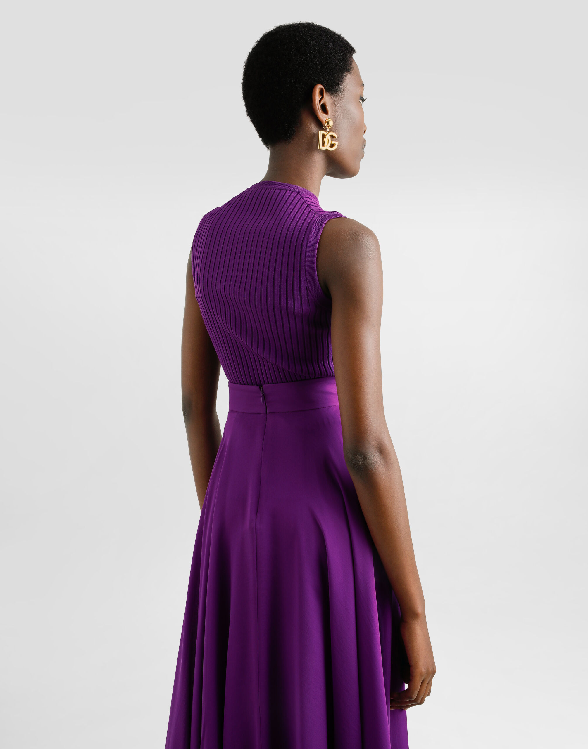 Viscose tank top in Purple for Women | Dolce&Gabbana® US