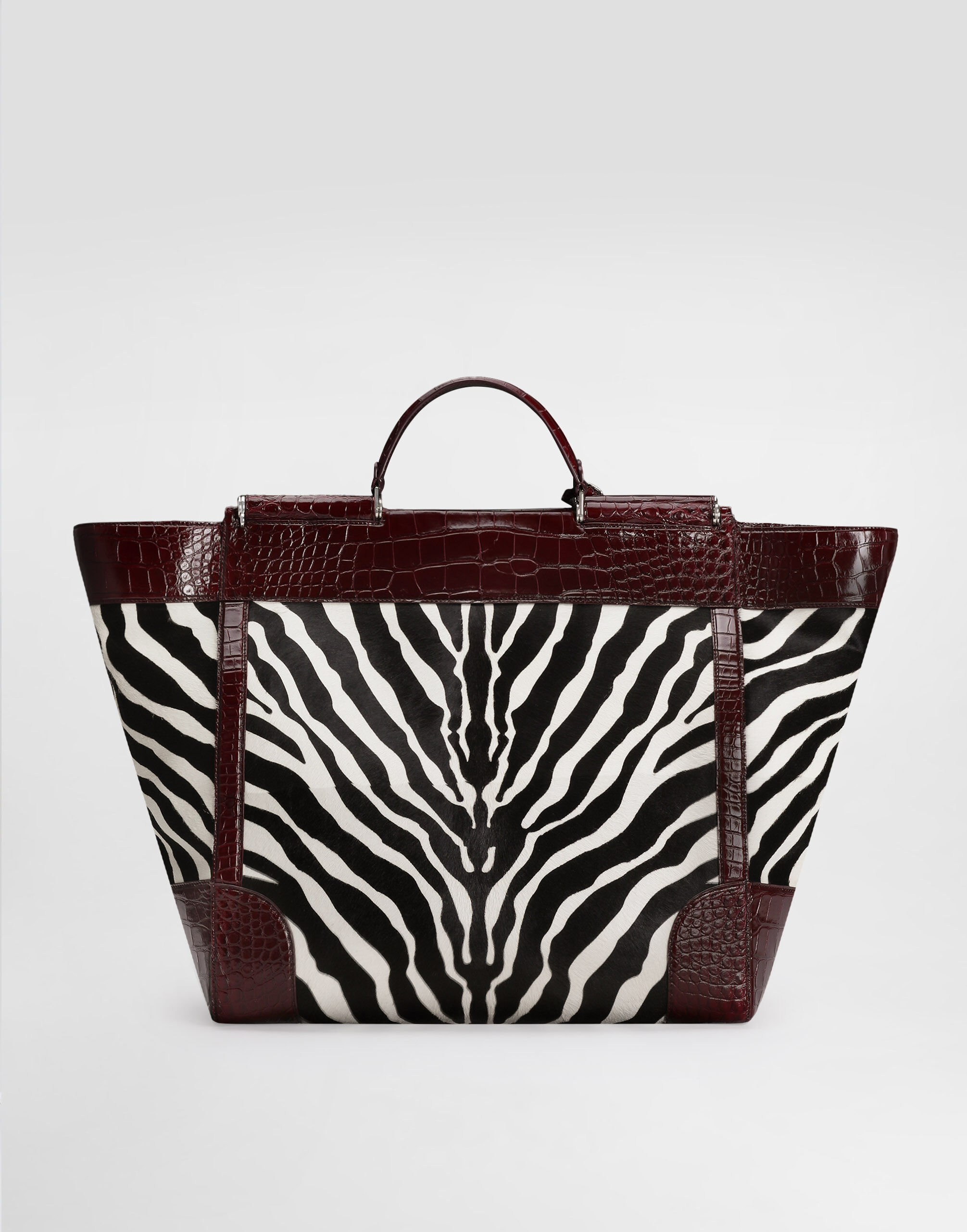 Sicily pony and polished alligator handbag in Multicolor for Men