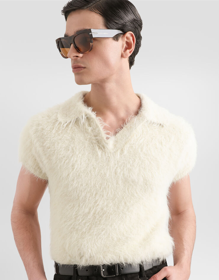 Dolce & Gabbana Knit polo shirt Dolce & Gabbana Knit polo shirt White GXZC8TJGMMI