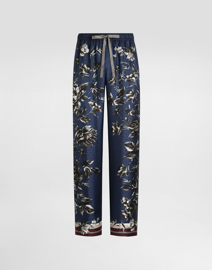 Dolce & Gabbana Peony-print vanity twill trousers Multicolor GVRMATHI10P