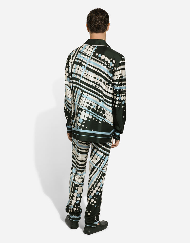 Dolce & Gabbana Pantalón tipo pijama de seda estampada Imprima GVCRATHI1QO