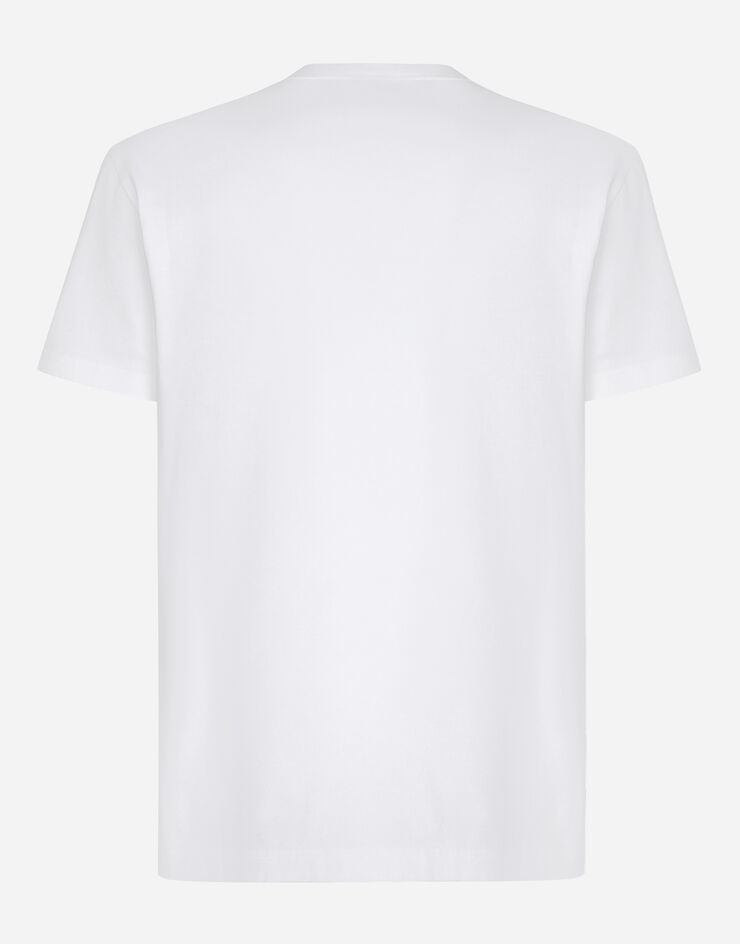 Short-sleeved cotton T-shirt with Marina print in White for | Dolce ...