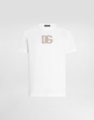 Dolce & Gabbana Cotton t-shirt with patch White G8PV1ZG7Q1Y