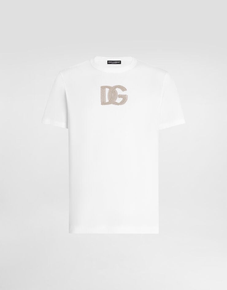 Dolce & Gabbana Cotton t-shirt with patch White G8PV1ZG7Q1Y