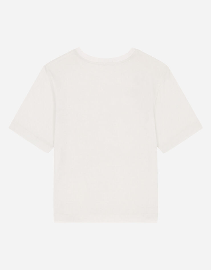 Dolce & Gabbana Jersey t-shirt with camellia DG print MULTICOLOR L5JTAZG7XMC