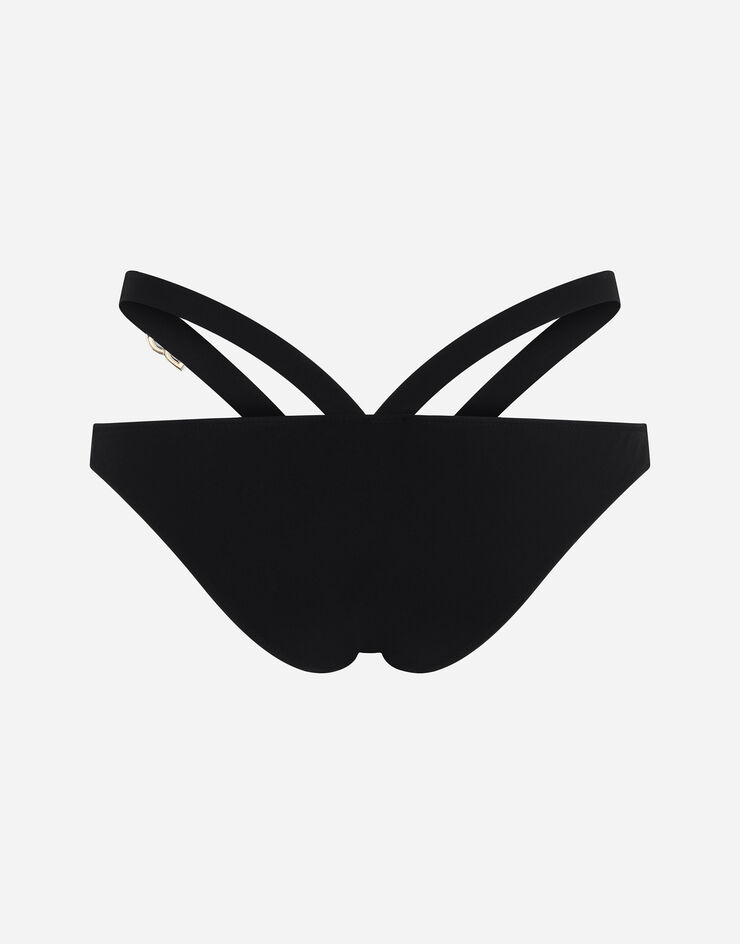 Dolce & Gabbana Bikini-Slip mit Schnürung Schwarz O2A32JFUGA2