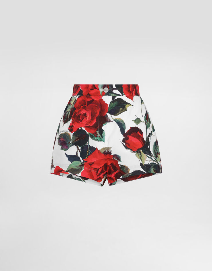 Dolce & Gabbana Shorts de algodón con estampado de rosas Imprima FTC9TTHS5S2